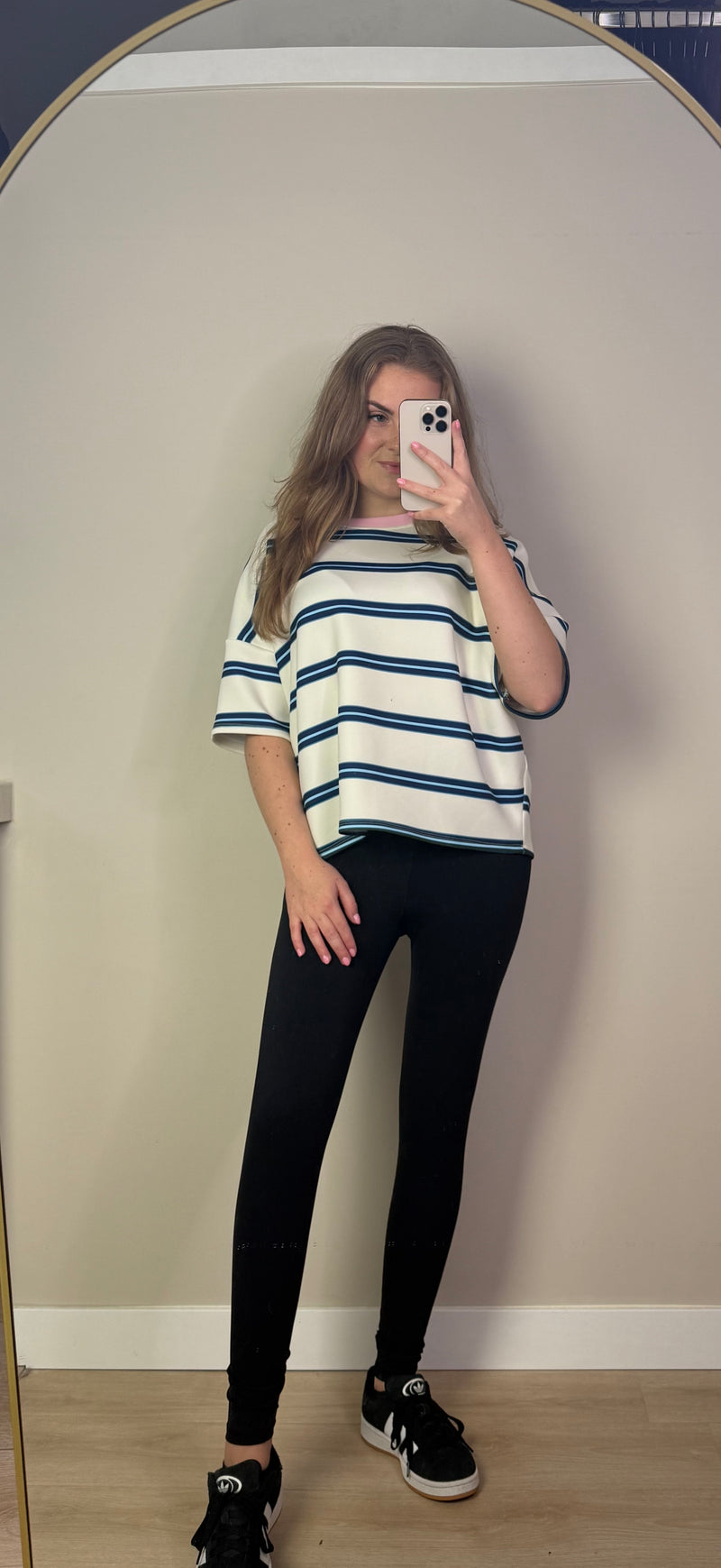 Stripe tee blauw